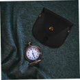 thumbnail image 3 of YISITIAN Watch Storage Case 3pcs Organizer Bag Watch Pouch Pocket Watch Case Metal Button Leather Black Chain Design Watch Container Vintage Watch Pouch CJ919-14834, 3 of 9