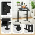 thumbnail image 5 of PRZL Height Adjustable Rolling Desk Mobile Portable Laptop Stand Cart Small Sit Standing Desk Computer Table Workstation for Home Office, Black, 5 of 9