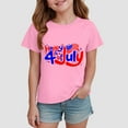 thumbnail image 2 of Qopobobo Girls Shirt Toddler Girl Shirt Girls Casual American Flag Tshirts Cotton Tee Shirts 4th of July Patriotic Graphic Tees Summer Cute T-Shirts Black Pink,7-8 Years, 2 of 4