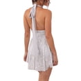 thumbnail image 4 of ZAXARRA Femmes Paillettes Paillettes Licol Robe Sans Manches Dos Évasé Mini Robe Clubwear, 4 of 5