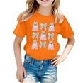 thumbnail image 4 of CUZIBR Boys Girls Toddler Shirts Stylish Halloween Pumpkin Ghost Funny Graphic Tee Tops Short Sleeve Crewneck Loose Fit Relaxed Shirt Fashionable Casual Base Layer Shirts For Kids,Orange-c,4-5 Years, 4 of 4