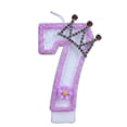 thumbnail image 1 of Daisy Crown Number Candle, Purple & Silver Glitter Number 7 Birthday Candle With Rhinestone Crown & Daisy, Cake Topper for Princess Birthday Party Decorations, Crown O Number 7, 1 of 5