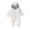 White, variant on Jalioing Newborn Baby Fuzzy Snowsuit Cute Solid Color Long Sleeve Zipper Rompers Winter Thermal Fleece Jumpsuit