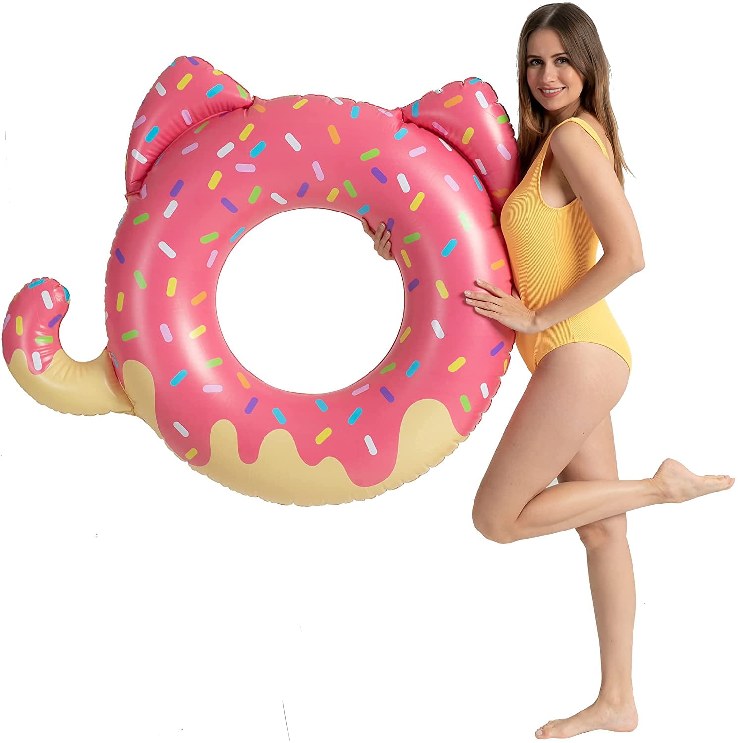 Inflatable Donut Tube Pool Float Beach Swimming Toy Kids Adult Swim Ring Fun CO 