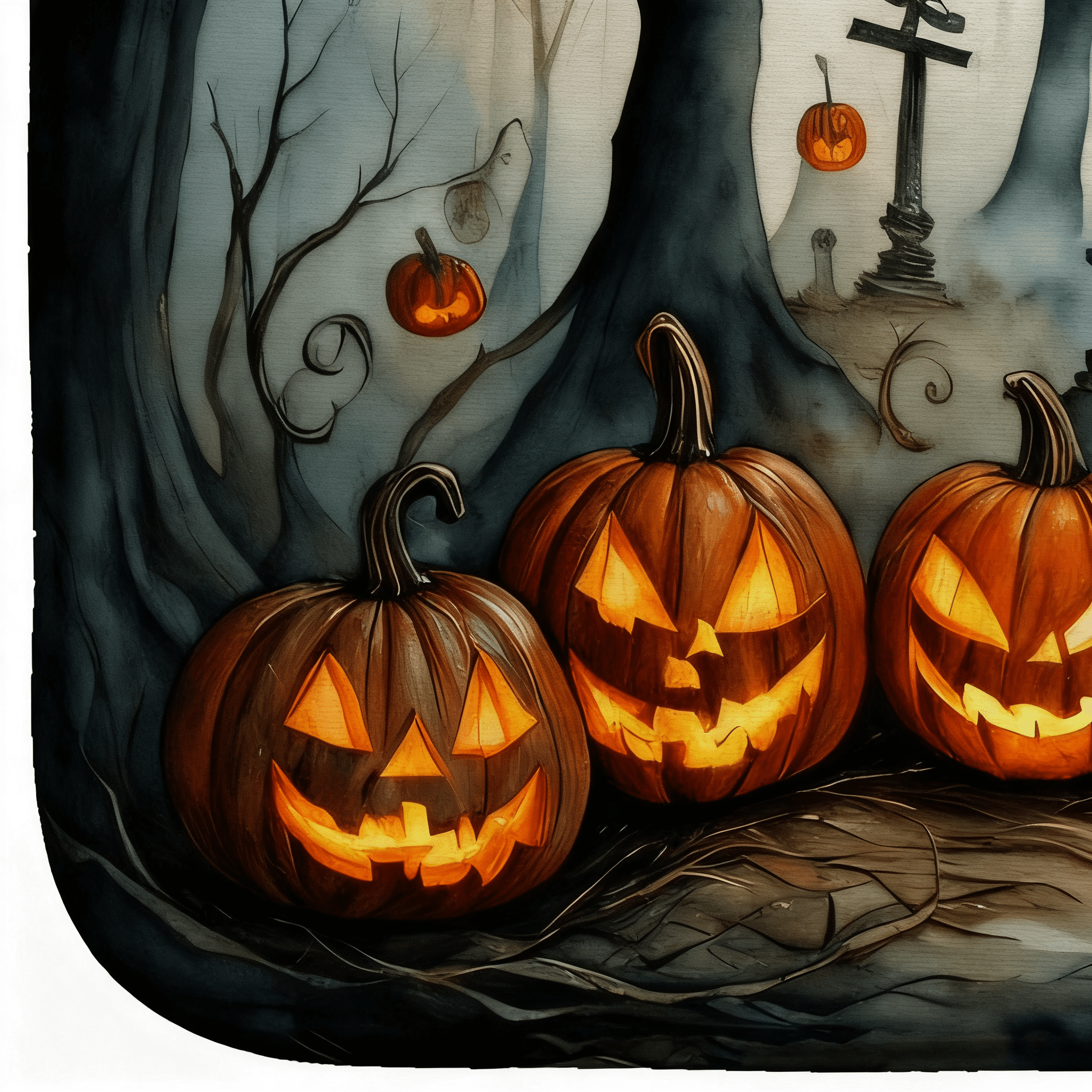Halloween Dish Drying Mat 14x22 Inch with Water-Absorbent Polyester for Kitchen Counter