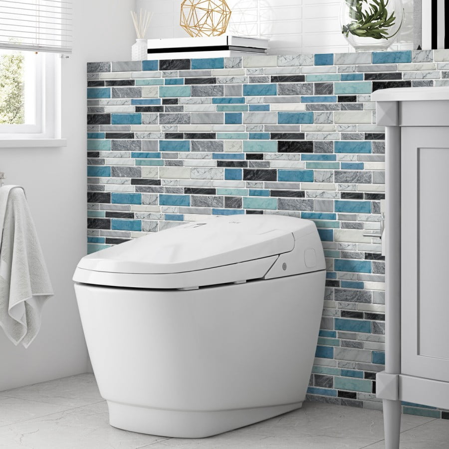 Peel and Stick Backsplash Wall Tiles,Self-Adhesive,Oil Proof,Waterproof, Removable Wall Panels for Kitchen & Bathroom,Modern Design, Easy Install (9.68x4.72 inch,48 Pack)