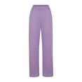 thumbnail image 4 of WCMZJ Wide Leg Sweatpants Women Elastic High Waisted Lounge Travel Casual Sweat Pants with Pockets purple XL, 4 of 8