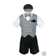 thumbnail image 3 of Baby Boy Infant Toddler Wedding Formal Party Shorts Black Vest Suit S-4T Gingham, 3 of 7