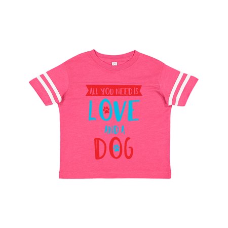 

Inktastic All You Need Is Love And A Dog Paws - Red Blue Gift Toddler Boy or Toddler Girl T-Shirt