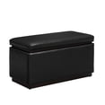 thumbnail image 4 of Linon Elta Rectangle Storage Ottoman, Black Faux Leather, 4 of 12