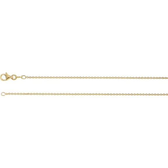 18k Yellow Gold-Flashed Sterling Silver 1.4mm Necklace - 2.1 Grams - 18 Inch Cable Chain