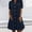 *Dark Blue, variant on U Women's Denim Button Down Shirt Dress,Casual Loose Short Sleeve Midi Dress with Pockets Sky Blue,Women's Plus XXL