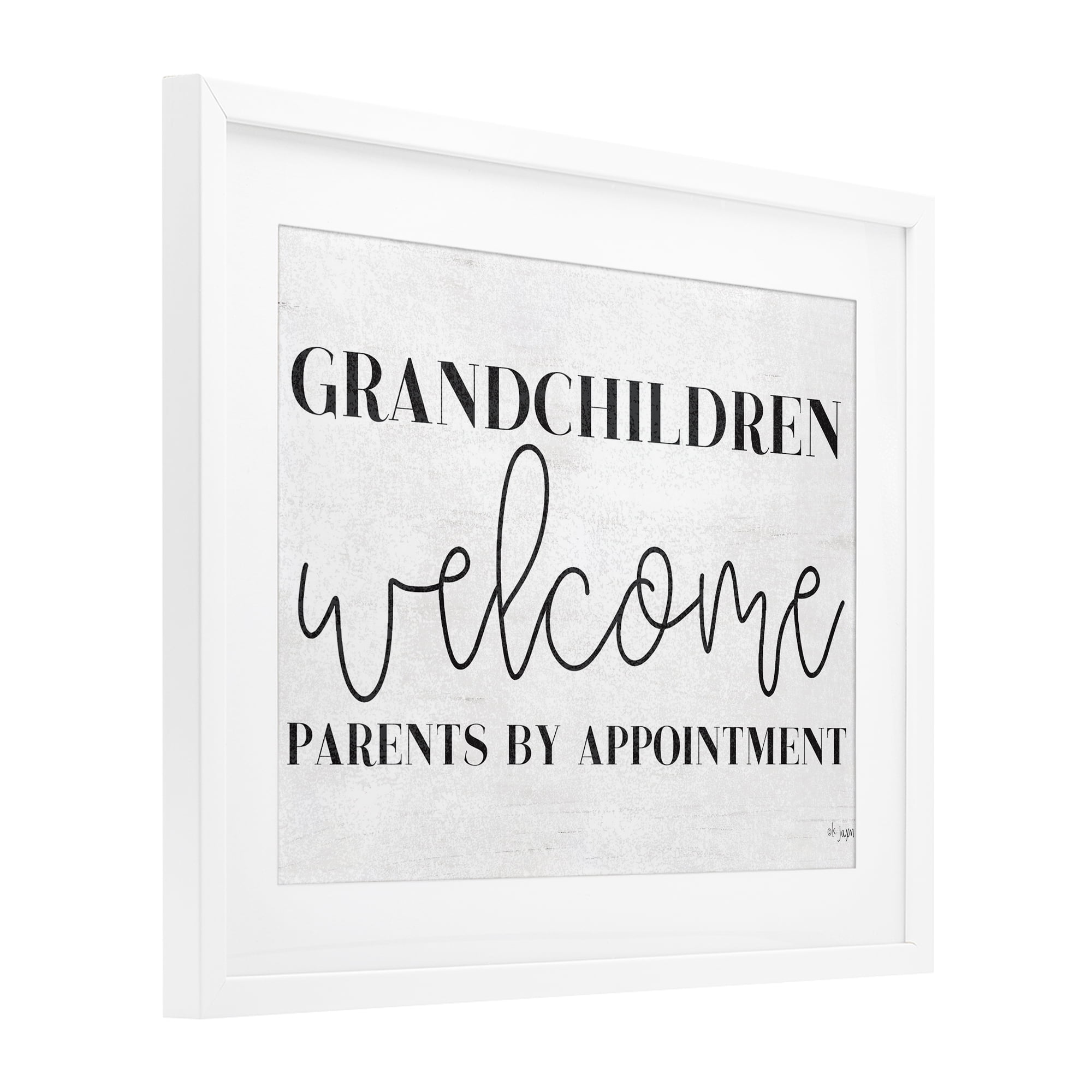 Stupell Industries Grandchildren Welcome Parents by Appointment White Framed Print Under Glass, design by Jaxn Blvd.