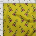 thumbnail image 2 of oneOone Cotton Silk Medium Yellow Fabric Leaves & Floral Block Sewing Material Print Fabric By The Yard 42 Inch Wide, 2 of 4