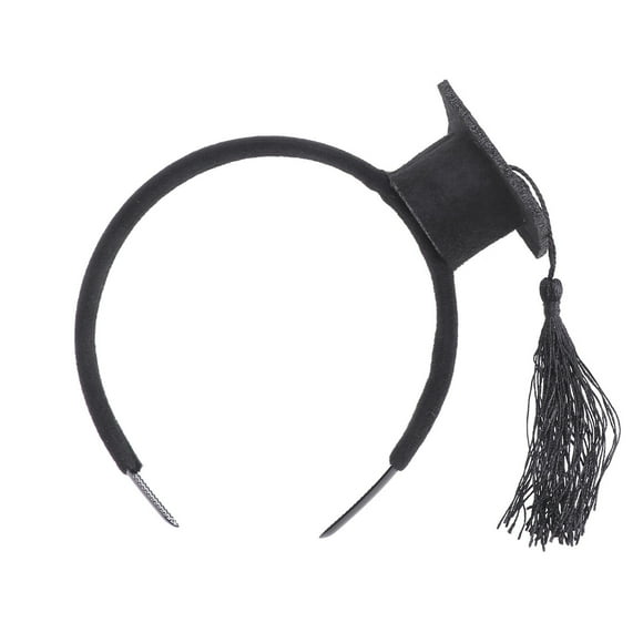 MasteelfCA Mini Doctoral Hair Band Party Stereoscopic Headdress Head Piece Graduation Decoration(Black Style(Black))