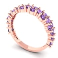 thumbnail image 2 of 0.98 ctw Wedding Band for Women - 18K Rose Gold Simulated Alexandrite Stackable Eternity Ring, 2 of 6