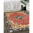 thumbnail image 2 of Ahgly Company Indoor Square Traditional Saffron Red Medallion Area Rugs, 4' Square, 2 of 6