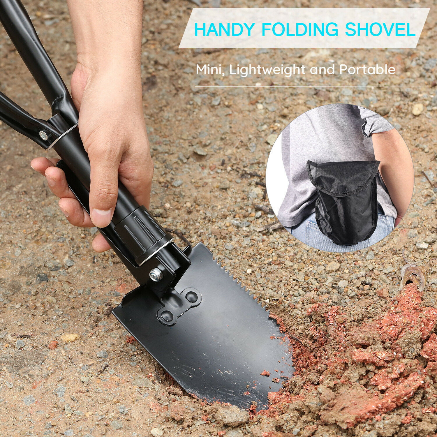 Highlander 3 way folding shovel entrenching tool ideal backpacking & emergencies 