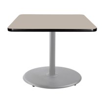 Hampden Furnishings Bennet Collection Steel Frame 36" Square Top, Round Base, 30" Height, Cafe Table Grey Frame/Grey Nebula Top
