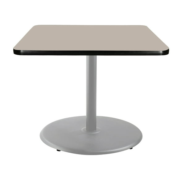 Hampden Furnishings Bennet Collection Steel Frame 36" Square Top, Round Base, 30" Height, Cafe Table Grey Frame/Grey Nebula Top