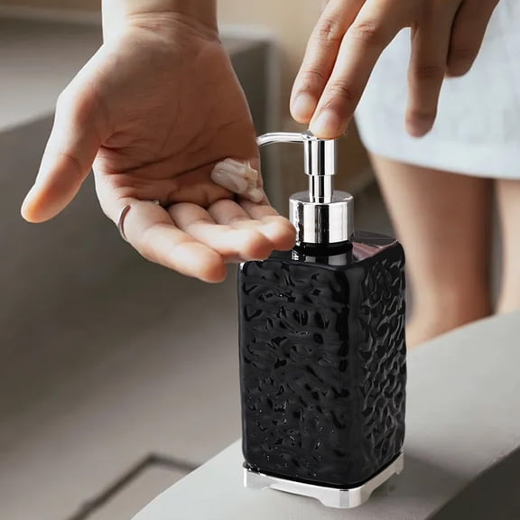 Konghyp 450ml Hands Dispenser Bottle for Bathroom, Kitchen, Toilet, Liquid Soap Pump, Refillable Lotion Dispenser, Multi-Purpose Hand Soap Container, Stylish Decorative Soap Dispenser.