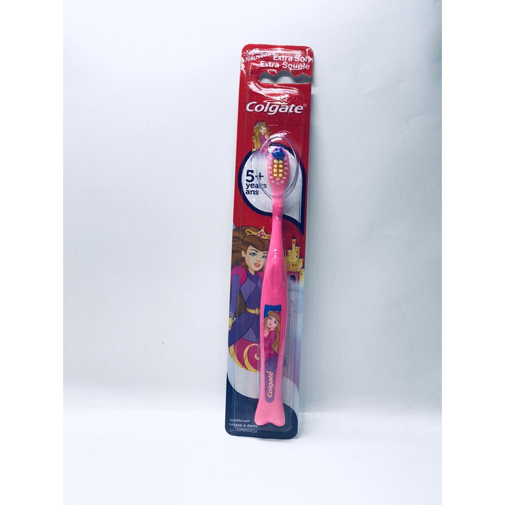 Colgate Extra Soft Toothbrush for Kids 5+,Princes Theme,Pink (Lot of 6