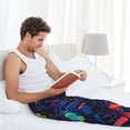 thumbnail image 4 of Goofa Neon City Map Pattern Printed Soft Pajama Pants for Men, Wide Leg Comfy Casual Lounge Yoga Pants-X-Large, 4 of 9