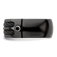 thumbnail image 3 of Solid Black Titanium Men's Cable and Spinel Argentium SS Bezel 9.5mm Wedding Band Ring Size 8, 3 of 8