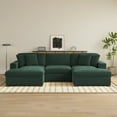 thumbnail image 6 of UIXE 118" Modular Sectional Sofa, U Shaped Cloud Couch for Living Room, 3-Seat, Hunter Green, 6 of 8