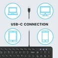 thumbnail image 6 of Perixx PERIBOARD-213C Wired Silent USB-C Scissor Keyboard - 14.45x4.76x0.71 Inches Compact Design with Number Pad - Black - US English, 6 of 7