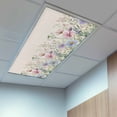 thumbnail image 2 of 1 Pack Retro Pink Fluorescent Light Covers for Ceiling Lights Blue Wildflowers Country Floral Herbs Linen Texture Magnetic Ceiling Light Covers Overhead Light Filters for Office Classroom Home, 2 of 9