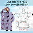 thumbnail image 4 of Oversized Wearable Blanket Hoodie,Purple Boston Terrier Puppy Sherpa Blanket Hoodie with Super Pockets,Super Warm Fuzzy Pullover for Women & Men, 4 of 6