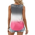 thumbnail image 4 of QUNYINEY Gradient Women's Tank Tops Sleeveless V Neck Casual Camisole Shirts Ruffle Summer Loose Tank Tops, 4 of 6