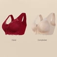 thumbnail image 4 of Hkoxplj Women's Plus Size Front Closure Bra Wireless Lace Bra Full Coverage Breathable Bra Wirefree Support Bra with Wide Straps for Older Women Comfortable Everyday Light Exercise Bra, 4 of 9