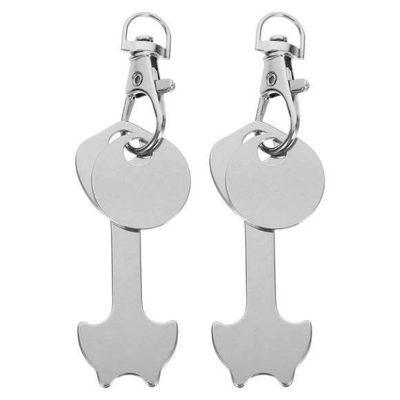 2 Sets Trolley Tokens For Shopping Trolley Key Buckle Hanging Trolley Tokens Keys Decor