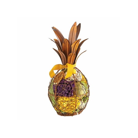 MGR Design Pineapple Potpourri Holder - Citrus Scented Fruit Shaped Wire Potpourri Basket, Table Centerpiece, Rustic Home Decor