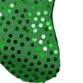 thumbnail image 4 of 20" Shiny Metallic Green Sequined Christmas Stocking with Velveteen Cuff, 4 of 4