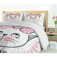 thumbnail image 5 of Ambesonne Kitty Duvet Cover Sets, Love Typography and Hearts, 2-Queen, Pale Pink Dark Blue Grey, 5 of 7