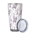 thumbnail image 2 of Haiem Lavender Flowers Printed 20oz Straight Skinny Car Cups With Insulated Cup Sleeve Portable Handle, Sports Travel Coffee Mug, Stainless Steel, Insulated-Straw Three-piece Set, 2 of 8