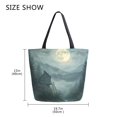thumbnail image 5 of FORMRS Womens Canvas Tote Bag with Zipper Inner Pocket Shoulder Handbag, Forest House, 5 of 7