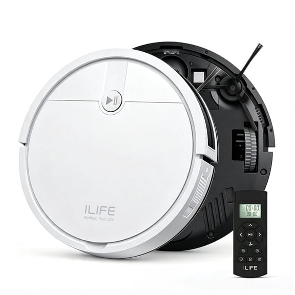 ILIFE V2 Robot Vacuum Cleaner for Carpet 120 Mins Runtime, Powerful Suction, Ideal for Pet Hair and Hard Floors, Ultra-Slim Robot Vacuum