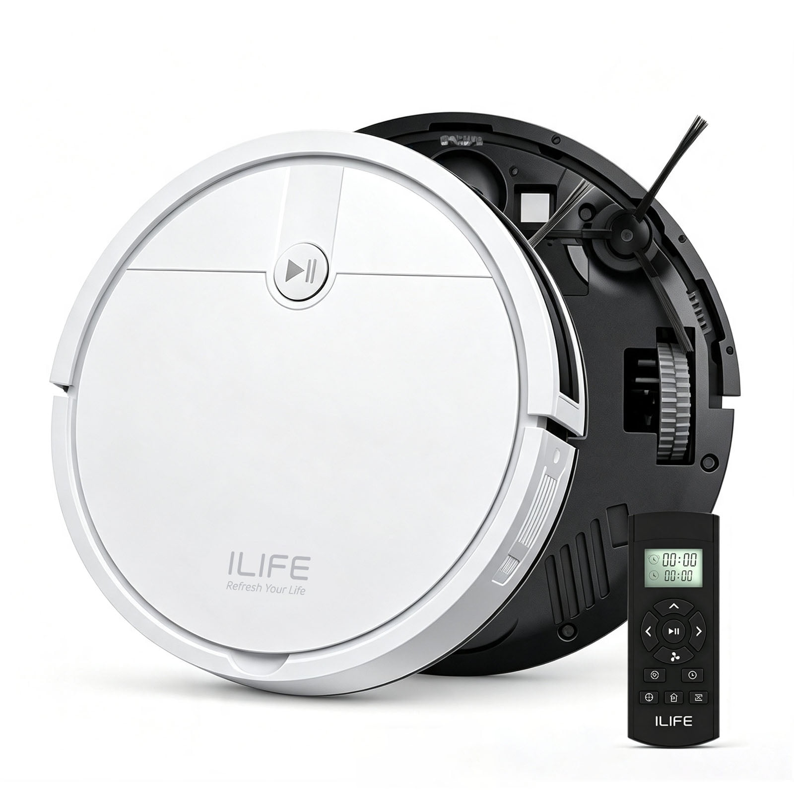 ILIFE V2 Robot Vacuum Cleaner for Carpet 120 Mins Runtime, Powerful Suction, Ideal for Pet Hair and Hard Floors, Ultra-Slim Robot Vacuum