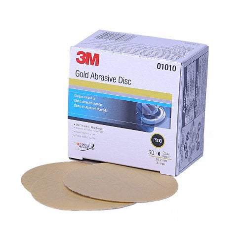 3M Hookit Gold Disc, 01010, 3 in, P800, 50 discs per carton