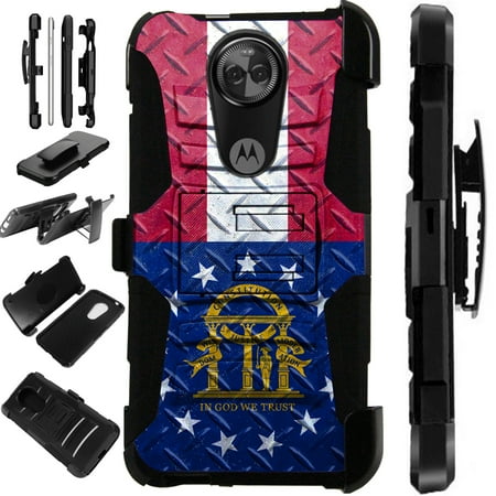 Georgia Power Columbus Ga Phone Number Compatible Motorola Moto G7 Power (2019) | Moto G7 Optimo Maxx Case Armor Hybrid Phone Cover LuxGuard Holster (Georgia ()