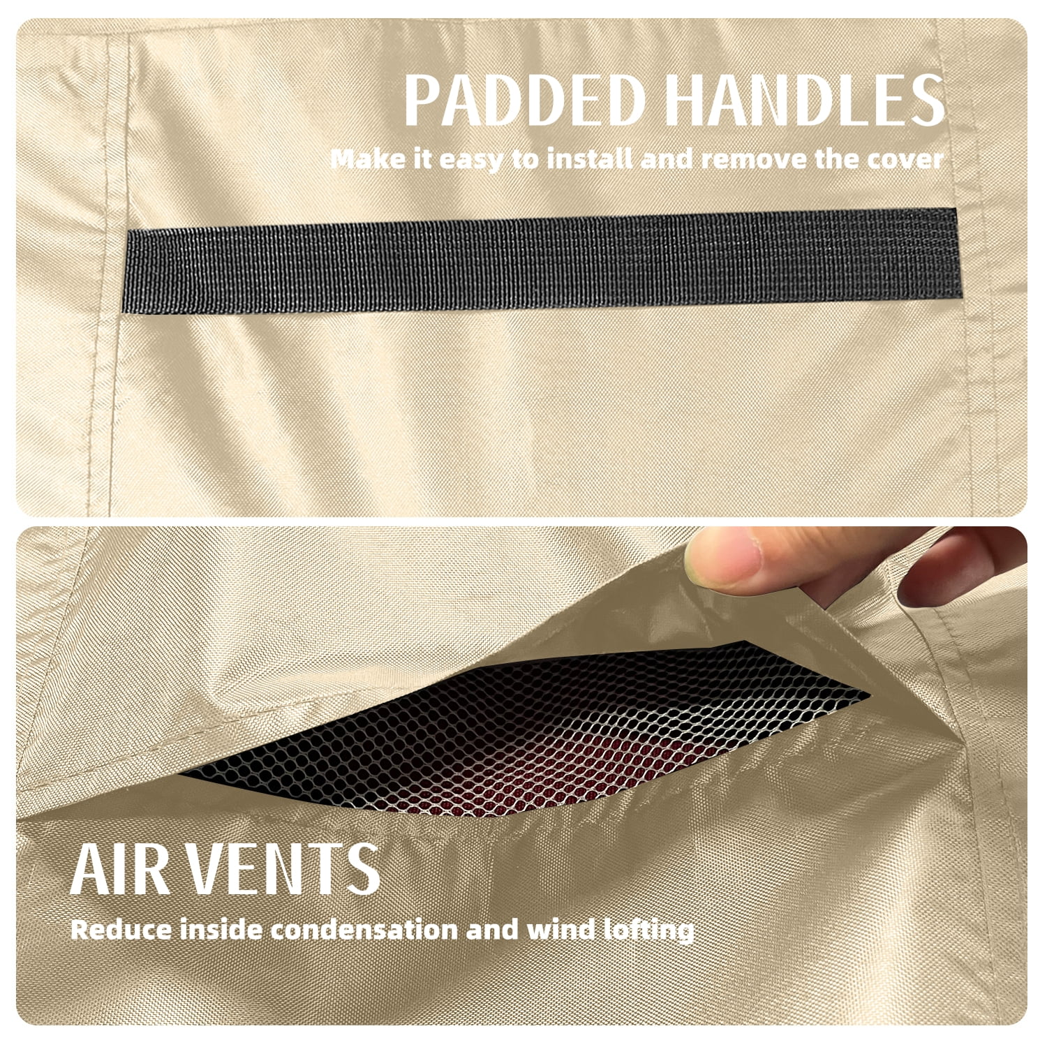 Patio Furniture Cover, Fits Up to 110''L x 84''W x 28''H, All-Weather Waterproof Dustproof Outdoor Furniture Cover, Has Air Vents And Storage Bag, Fade-Resistant Cover, Beige