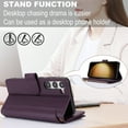 thumbnail image 3 of Compatible With Samsung Galaxy S23 Wallet Case with Card Holder Kickstand Double Magnetic Clasp Zipper Pocket Lanyard Strap Wristlet, Leather Flip Case Women Men Wallet Cover,Purple, 3 of 14