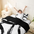 thumbnail image 3 of Homewish Swirl Circle Twin Duvet Cover,Modern Abstract Art Twin Bedding,White Black,Black Reversible,2 Pieces,1 Duvet Cover and 1 Pillowcase, 3 of 6