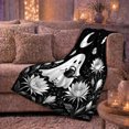thumbnail image 6 of Whimsical Ghost Garden Night Scene, Festive Halloween Scene, Warm Flannel Blanket for Living Room and Reading Nook, Art Lovers Halloween Gift, Fantasy Home Decor, 6 of 9