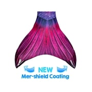 Sun Tail Mermaid Swim Set; Bali Blush Mermaid Tail + Purple Monofin for Swimming; size - Teen/Adult Large (JL)