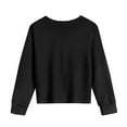 thumbnail image 5 of SGFCWSX Oversized Sweatshirt for Girls Crew Neck Solid Color Pullover Top Kids Knot Fleece Sweatshirts Black Size 11 Years, 5 of 8